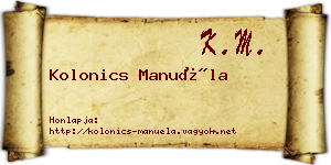 Kolonics Manuéla névjegykártya
